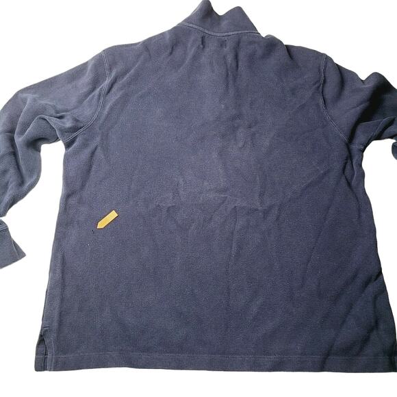 Polo Ralph Lauren Sweater Men's Large Navy Quarter 1/4 Zip Pullover Dark Blue - Picture 7 of 8